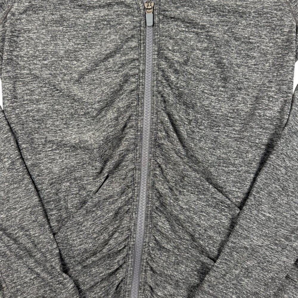 Athleta Pacifica Crosscurrent Hooded Jacket S Heather Gray, Ruched Zip, UPF - Picture 4 of 14